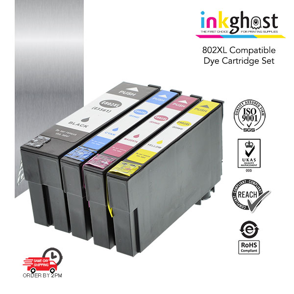 Inkghost dye ink cartridges for 802XL Epson